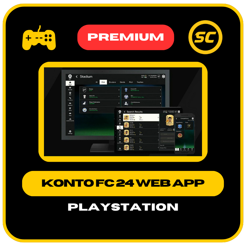FC 24 - konto z odblokowanym rynkiem transferowym WebApp na platformę PS4 / PS5 (zagrane Mistrzostwa UT i min. 40k zarobków meczowych)